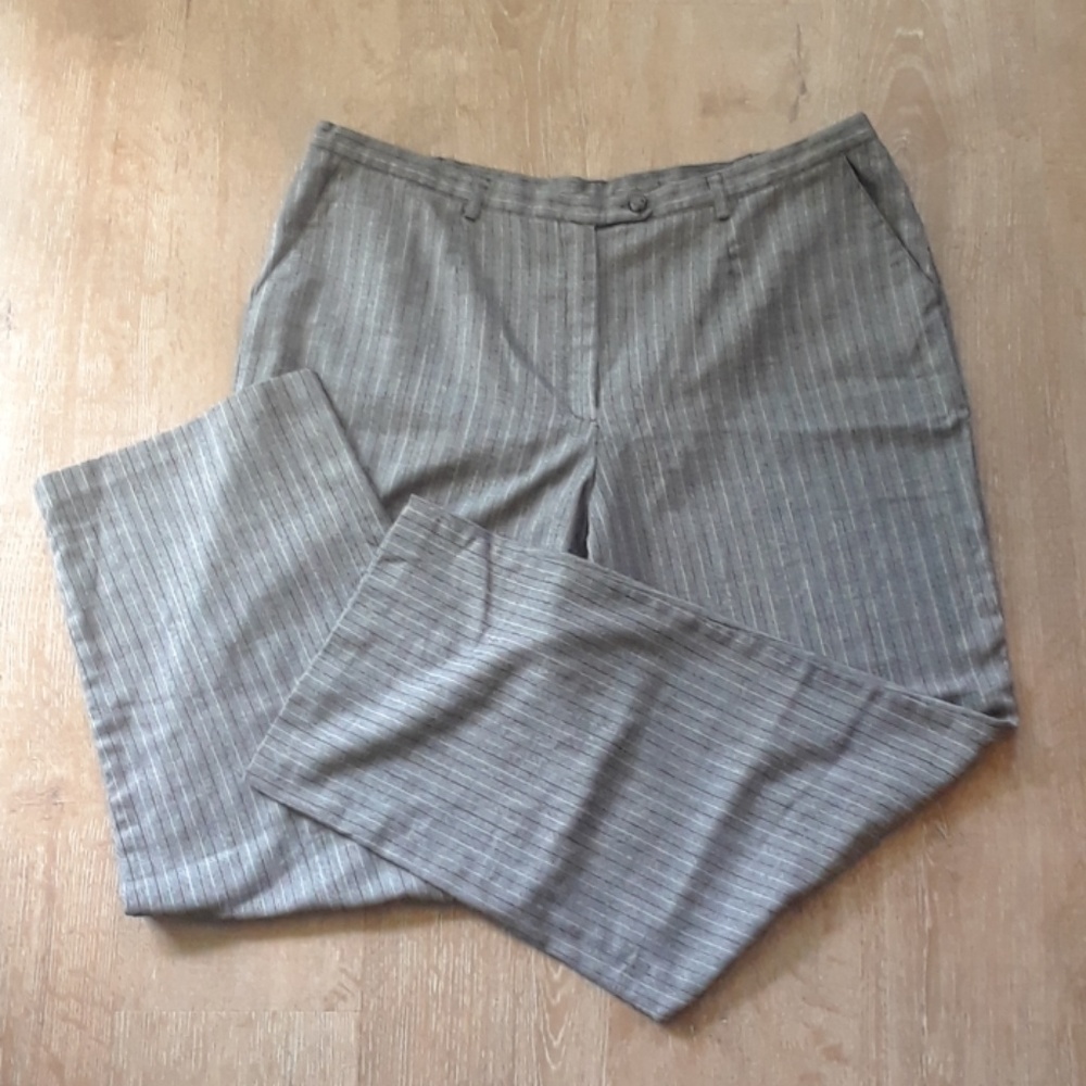 Sag Harbor Grey Striped Dress Pants